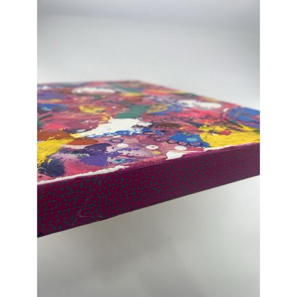 Handmaid Painting Pink Acrylic Canvas Abstract Home Decor Art Multicolor 16 x 16 - Picture 8 of 11